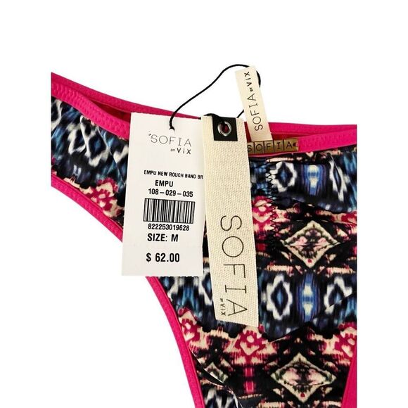 Sofia By Vix Empu Rouched Cheeky Bikini Bottoms Size Medium New with Tag - Picture 2 of 4
